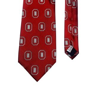 Varsity Vests Ohio State Buckeyes Logo Print Silk Tie Men's OS